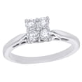 thumbnail image 1 of AFFY White Natural Diamond Cluster Engagement Ring in 10k White Gold (0.5 Cttw) By, 1 of 1