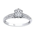 thumbnail image 1 of AFFY White Natural Diamond Cluster Engagement Ring in 10k White Gold, 1 of 1