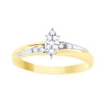 thumbnail image 1 of AFFY White Natural Diamond Cluster Engagement & Wedding Two-Tone Trio Bridal Ring Set In 10k Yellow Gold (0.14 Cttw), 1 of 1