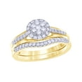 thumbnail image 1 of AFFY White Natural Diamond Cluster Frame Bridal Ring Set In 10k Yellow Gold (0.5 Cttw), 1 of 1