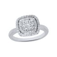 thumbnail image 1 of AFFY White Natural Diamond Cluster Frame Ring In 10k White Gold (0.5 Cttw), 1 of 1