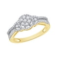 thumbnail image 1 of AFFY White Natural Diamond Cluster Frame Ring In 10k Yellow Gold (0.5 Cttw), 1 of 1