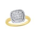 thumbnail image 1 of AFFY White Natural Diamond Cluster Frame Ring In 10k Yellow Gold (0.5 Cttw), 1 of 1