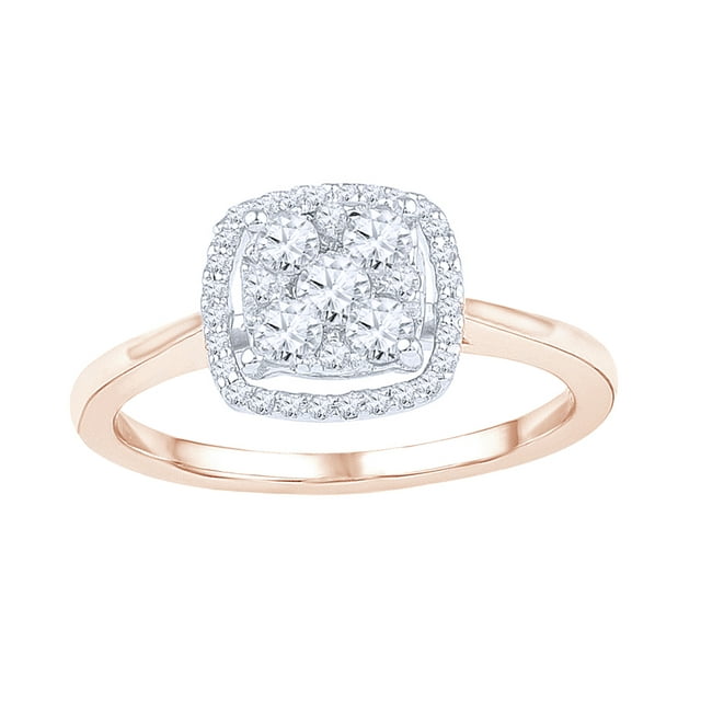 AFFY White Natural Diamond Cluster Frame Ring in 10k Rose Gold