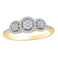 thumbnail image 1 of AFFY White Natural Diamond Cluster Frame Ring in 10k Yellow Gold (0.25 Cttw), 1 of 1