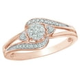thumbnail image 1 of AFFY White Natural Diamond Cluster Heart Sides Promise Ring in 10k Rose Gold, 1 of 1