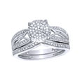 thumbnail image 1 of AFFY White Natural Diamond Cluster Intertwined Bridal Set In 10k White Gold (0.33 Cttw), 1 of 1