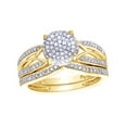 thumbnail image 1 of AFFY White Natural Diamond Cluster Intertwined Bridal Set In 10k Yellow Gold (0.33 Cttw), 1 of 1