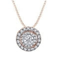 thumbnail image 1 of White Natural Diamond Cluster Pendant Necklace in 14K Solid Rose Gold (0.25 Ct), 1 of 1