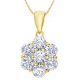 thumbnail image 1 of AFFY White Natural Diamond Cluster Pendant Necklace in 14K Solid Yellow Gold (0.75 Ct), 1 of 1