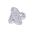 thumbnail image 1 of AFFY White Natural Diamond Cluster Ring In 10k White Gold (1 Cttw), 1 of 1