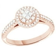 thumbnail image 1 of White Natural Diamond Cluster Ring In 14k Rose Gold (0.5 Cttw), 1 of 1