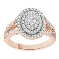 thumbnail image 1 of AFFY White Natural Diamond Enagement Cluster Ring in 14k Rose Gold (1 Cttw, I2-I3 Clarity, I-J Color)-9.5, 1 of 1