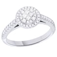 thumbnail image 1 of AFFY White Natural Diamond Cluster Ring In 14k White Gold (0.5 Cttw), 1 of 1