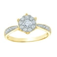 thumbnail image 1 of White Natural Diamond Cluster Ring in 10k Yellow Gold (0.5 Cttw), 1 of 1