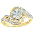 thumbnail image 1 of AFFY White Natural Diamond Cluster Swirl Frame Engagement Ring in 10k Yellow Gold, 1 of 1