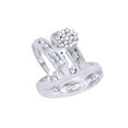 thumbnail image 1 of AFFY White Natural Diamond Cluster Wedding Trio Bridal Ring Set In 10k White Gold (0.5 Cttw), 1 of 1