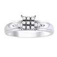 thumbnail image 1 of AFFY White Natural Diamond Cluster Wedding Trio Ring Set In 14k White Gold (0.17 Cttw), 1 of 1