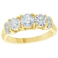 thumbnail image 1 of White Natural Diamond Collar Promise Ring in 10k Yellow Gold By Jewel Zone US, 1 of 1