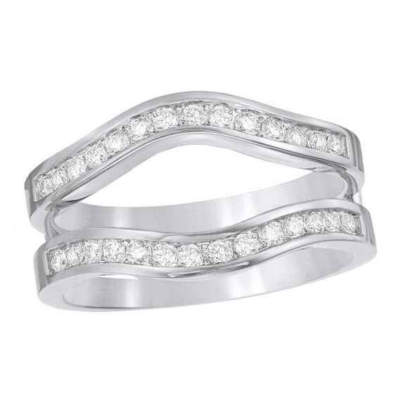 White Natural Diamond Contour Enhancer Ring in 14k White Gold (0.5 Cttw) By Jewel Zone US