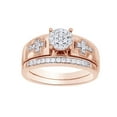 thumbnail image 1 of AFFY White Natural Diamond Cross Bridal Ring Set In Solid Gold (0.25 Cttw), 1 of 1