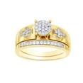 thumbnail image 1 of AFFY White Natural Diamond Cross Bridal Ring Set In Solid Gold (0.25 Cttw), 1 of 1