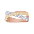 thumbnail image 1 of AFFY White Natural Diamond Cross-Over Two-Tone Ring In 10k Rose Gold (0.25 Cttw), 1 of 1