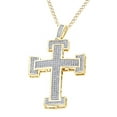 thumbnail image 1 of White Natural Diamond Cross Pendant in 10k Yellow Gold (0.80 Cttw), 1 of 1