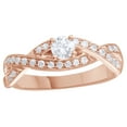 thumbnail image 1 of AFFY White Natural Diamond Crossover Promise Ring in 10k Rose Gold, 1 of 1