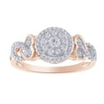 thumbnail image 1 of AFFY White Natural Diamond Double Frame Celtic Heart Knot Ring in 10k Rose Gold, 1 of 1