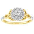 thumbnail image 1 of AFFY White Natural Diamond Double Frame Celtic Knot Ring in 10k Yellow Gold, 1 of 1