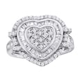 thumbnail image 1 of AFFY White Natural Diamond Double Frame Heart Ring in 10k White Gold, 1 of 1