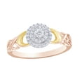 thumbnail image 1 of White Natural Diamond Double Frame Loose Braid Shank Promise Ring in 10k Rose Gold (0.25 Cttw), 1 of 1