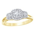thumbnail image 1 of AFFY White Natural Diamond Double Frame Three-Stone Ring In 10k Yellow Gold (0.5 Cttw), 1 of 1