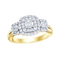 thumbnail image 1 of AFFY White Natural Diamond Double Frame Three-Stone Ring In 10k Yellow Gold (1 Cttw), 1 of 1