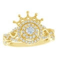 thumbnail image 1 of AFFY White Natural Diamond Double Frame Vintage Style Woven Crown Ring in 10k Yellow Gold, 1 of 1