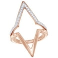 thumbnail image 1 of AFFY White Natural Diamond Double Point Geometric-Shape Ring in 10k Rose Gold, 1 of 1