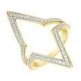 thumbnail image 1 of AFFY White Natural Diamond Double Point Geometric-Shape Ring in 10k Yellow Gold, 1 of 1