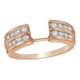 thumbnail image 1 of AFFY White Natural Diamond Double Row Solitaire Enhancer Guard Ring in 14k Rose Gold (3/8 Cttw), 1 of 1