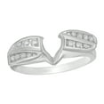 thumbnail image 1 of AFFY White Natural Diamond Double Row Solitaire Enhancer Guard Ring in 14k White Gold (1/3 Cttw) By, 1 of 1