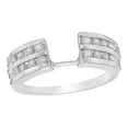 thumbnail image 1 of AFFY White Natural Diamond Double Row Solitaire Enhancer Guard Ring in 14k White Gold (3/8 Cttw), 1 of 1