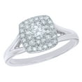 thumbnail image 1 of AFFY White Natural Diamond Double Square Frame Engagement Ring in 10k White Gold (0.5 Cttw) By, 1 of 1