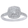thumbnail image 1 of AFFY White Natural Diamond Double Square Frame Engagement Ring in 14K White Gold (0.75 cttw), 1 of 1
