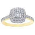 thumbnail image 1 of AFFY White Natural Diamond Double Square Frame Engagement Ring in 14K Yellow Gold (0.75 cttw), 1 of 1