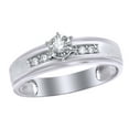 thumbnail image 1 of AFFY White Natural Diamond Engagement Ring In 10k White Gold (0.13 Cttw), 1 of 1