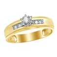 thumbnail image 1 of AFFY White Natural Diamond Engagement Ring In 10k Yellow Gold (0.13 Cttw), 1 of 1
