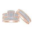 thumbnail image 1 of AFFY White Natural Diamond Engagement & Wedding Trio Bridal Ring Set In 10k Rose Gold (0.33 Cttw), Ring Size 6.5, 1 of 8