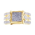 thumbnail image 1 of AFFY White Natural Diamond Engagement & Wedding Band Ring In 14k Yellow Gold Over Sterling Silver (0.1 Cttw), 1 of 1