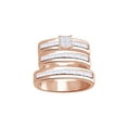 thumbnail image 1 of AFFY White Natural Diamond Engagement & Wedding Trio Band Ring Set In 10k Rose Gold (0.5 Cttw), 1 of 1