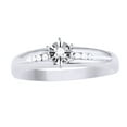thumbnail image 1 of AFFY White Natural Diamond Engagement & Wedding Trio Band Ring Set In 10k White Gold (0.13 Cttw), 1 of 1